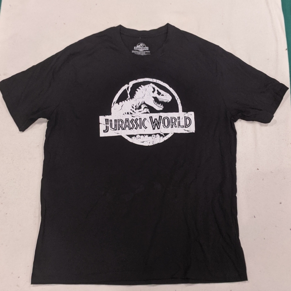 🌷3 for $30🌷Jurassic World Movie - T. Rex Logo Black T-Shirt